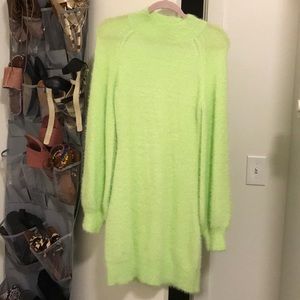 Lime green sweater dress